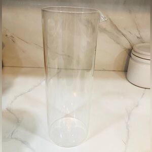 Clear Glass Cylinder Vase with Heart Notch Rim